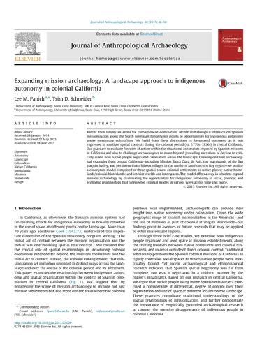 A Landscape Approach to Indigenous Autonomy in Colonial California (2015)