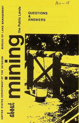 About Mining the Public Lands Questions & Answers by Bureau of Land Management (PH 2-18) (1985)