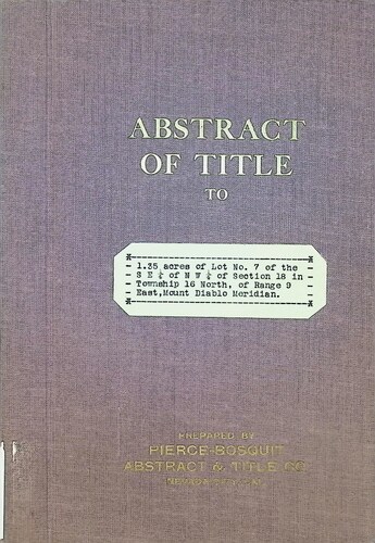 Click to view Abstract of Title (ABS 50)(1916) Abstract of Title (ABS 50)(1916)