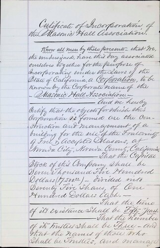 Click to view Masonic Hall Associates (AI-M001)(1864) Masonic Hall Associates (AI-M001)(1864)