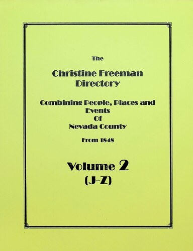 Click to view Christine Freeman Directory - Volume 2 (J-Z) Christine Freeman Directory - Volume 2 (J-Z)