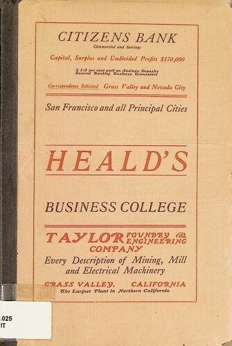 City Directory of Grass Valley and Nevada City, 1910-1911 (650.025.CIT)(1910-1911)