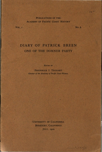 Diary of Patrick Breen - One of the Donner Party