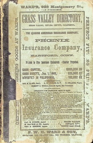 Directory of Grass Valley Township for 1865 (650.025.BYR)(1865)
