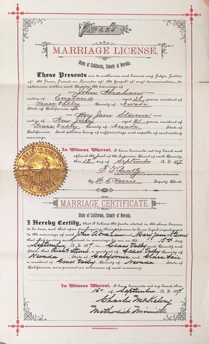 Click to see DR 6 A-1 of Marriage Certificates (DR 6 A)