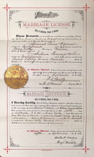 Click to see DR 6 A-2 of Marriage Certificates (DR 6 A)