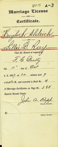 Click to see DR 6 A-3 of Marriage Certificates (DR 6 A)