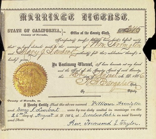 Click to see DR 6 A-9 of Marriage Certificates (DR 6 A)