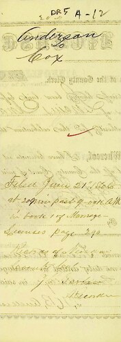 Click to see DR 6 A-12 of Marriage Certificates (DR 6 A)