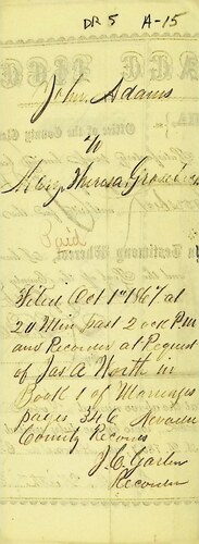 Click to see DR 6 A-15 of Marriage Certificates (DR 6 A)