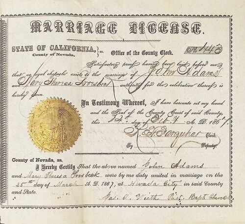 Click to see DR 6 A-15 of Marriage Certificates (DR 6 A)