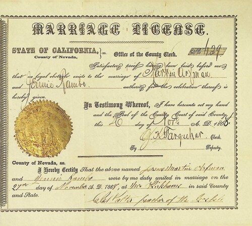 Click to see DR 6 A-17 of Marriage Certificates (DR 6 A)