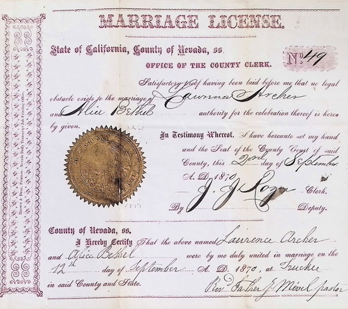 Click to see DR 6 A-18 of Marriage Certificates (DR 6 A)
