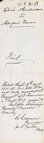 Click to see DR 6 A-19 of Marriage Certificates (DR 6 A)