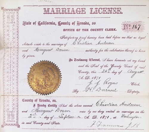 Click to see DR 6 A-19 of Marriage Certificates (DR 6 A)