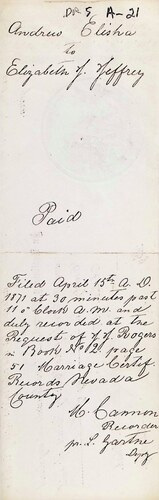 Click to see DR 6 A-21 of Marriage Certificates (DR 6 A)