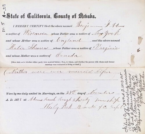 Click to see DR 6 A-23 of Marriage Certificates (DR 6 A)