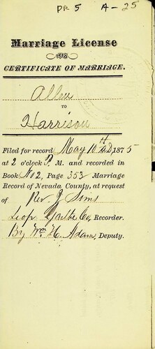 Click to see DR 6 A-25 of Marriage Certificates (DR 6 A)