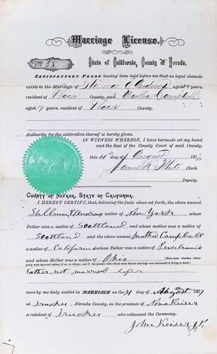 Click to see DR 6 A-27 of Marriage Certificates (DR 6 A)