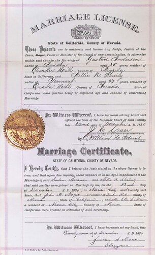 Click to see DR 6 A-29 of Marriage Certificates (DR 6 A)