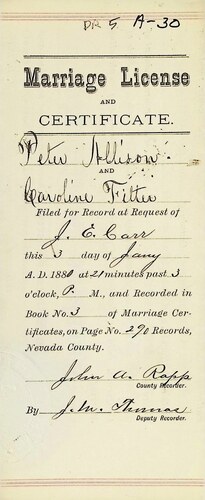 Click to see DR 6 A-30 of Marriage Certificates (DR 6 A)