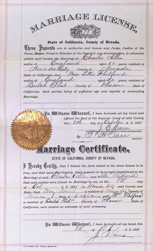 Click to see DR 6 A-31 of Marriage Certificates (DR 6 A)