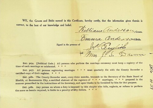 Click to see DR 6 A-39 of Marriage Certificates (DR 6 A)