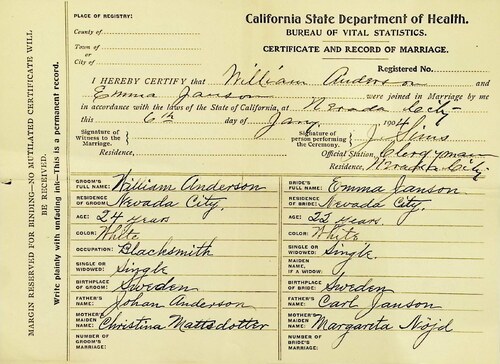 Click to see DR 6 A-39 of Marriage Certificates (DR 6 A)