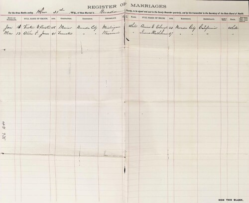 Click to see DR 6 A-40 of Marriage Certificates (DR 6 A)