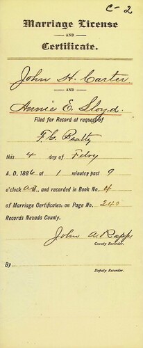 Click to see DR 6 C-2 of Marriage Certificates (DR 6 C)