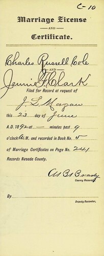 Click to see DR 6 C-10 of Marriage Certificates (DR 6 C)