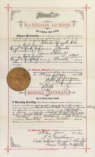Click to see DR 6 C-10 of Marriage Certificates (DR 6 C)