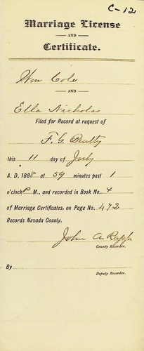 Click to see DR 6 C-12 of Marriage Certificates (DR 6 C)