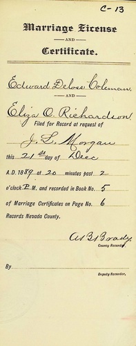 Click to see DR 6 C-13 of Marriage Certificates (DR 6 C)