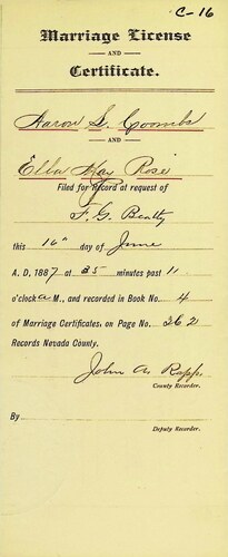 Click to see DR 6 C-16 of Marriage Certificates (DR 6 C)