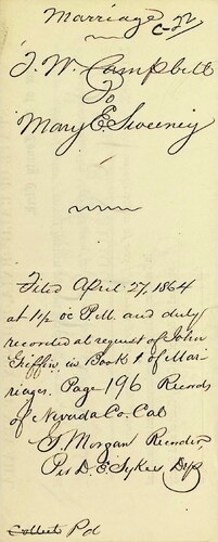 Click to see DR 6 C-22 of Marriage Certificates (DR 6 C)