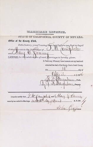 Click to see DR 6 C-22 of Marriage Certificates (DR 6 C)