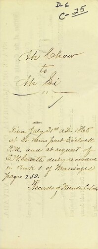 Click to see DR 6 C-25 of Marriage Certificates (DR 6 C)