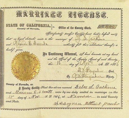 Click to see DR 6 C-26 of Marriage Certificates (DR 6 C)