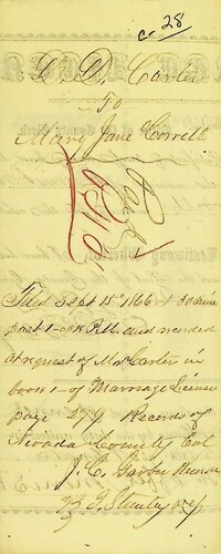 Click to see DR 6 C-28 of Marriage Certificates (DR 6 C)
