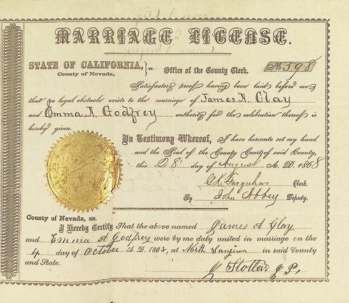 Click to see DR 6 C-29 of Marriage Certificates (DR 6 C)
