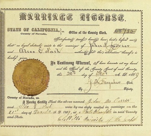 Click to see DR 6 C-33 of Marriage Certificates (DR 6 C)