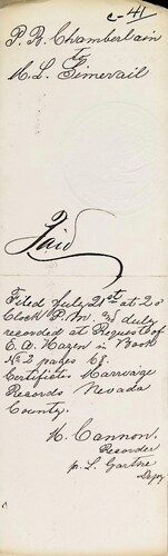 Click to see DR 6 C-41 of Marriage Certificates (DR 6 C)