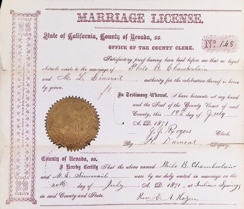 Click to see DR 6 C-41 of Marriage Certificates (DR 6 C)