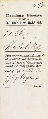Click to see DR 6 C-49 of Marriage Certificates (DR 6 C)