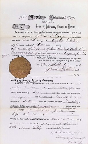 Click to see DR 6 C-49 of Marriage Certificates (DR 6 C)