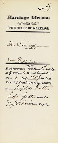 Click to see DR 6 C-51 of Marriage Certificates (DR 6 C)