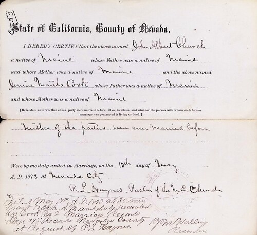 Click to see DR 6 C-53 of Marriage Certificates (DR 6 C)