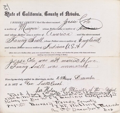 Click to see DR 6 C-54 of Marriage Certificates (DR 6 C)