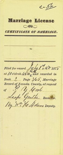 Click to see DR 6 C-56 of Marriage Certificates (DR 6 C)